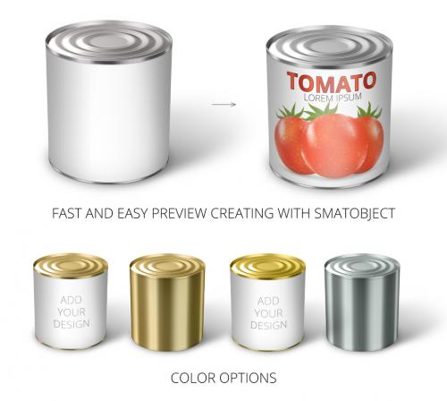 Adobe Stock - 3D Package Preview Mockup of Conserve Can - 377197221