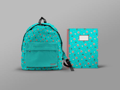 Adobe Stock - School Backpack & School Notebook Mockup - 377208991