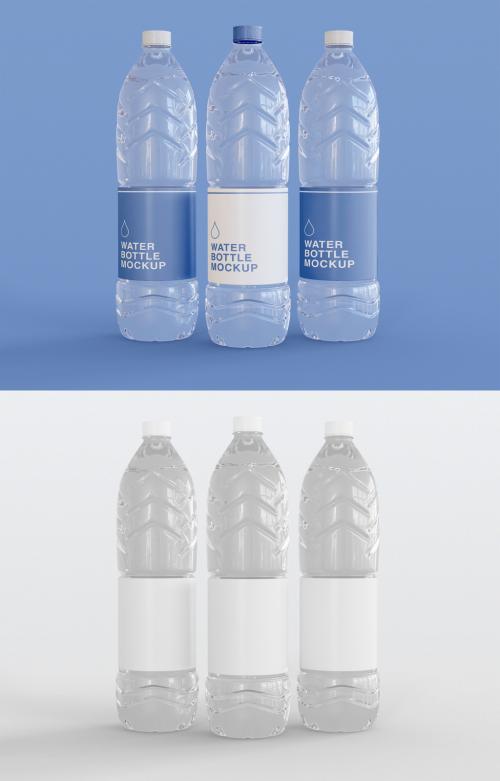 Adobe Stock - 3 Plastic Water Bottle Mockup - 377211800