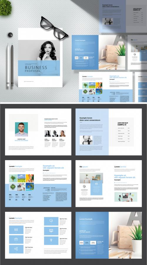 Adobe Stock - Creative Business Proposal Layout with Sky Blue Accents - 377364433
