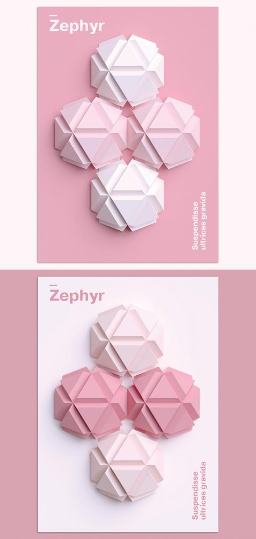Adobe Stock - Minimal 3D Poster Design Layout with Geometric Shapes Art - 377384568