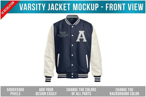 Varsity Jacket Mockup - Front View