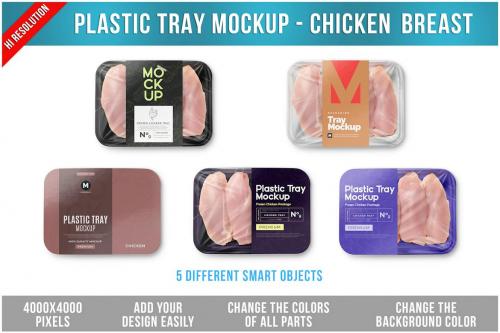Plastic Tray Mockup - Chicken Breast