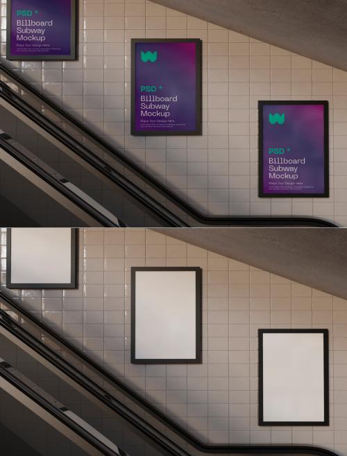 Adobe Stock - Subway Billboards Mockup - 377996127