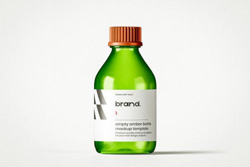 Small Green Bottle Mockup