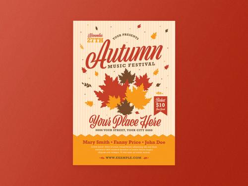 Adobe Stock - Autumn Music Festival Flyer Layout - 378162036