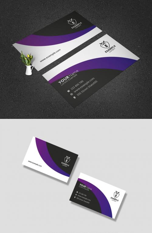 Adobe Stock - Purple Accent Business Card - 378177760