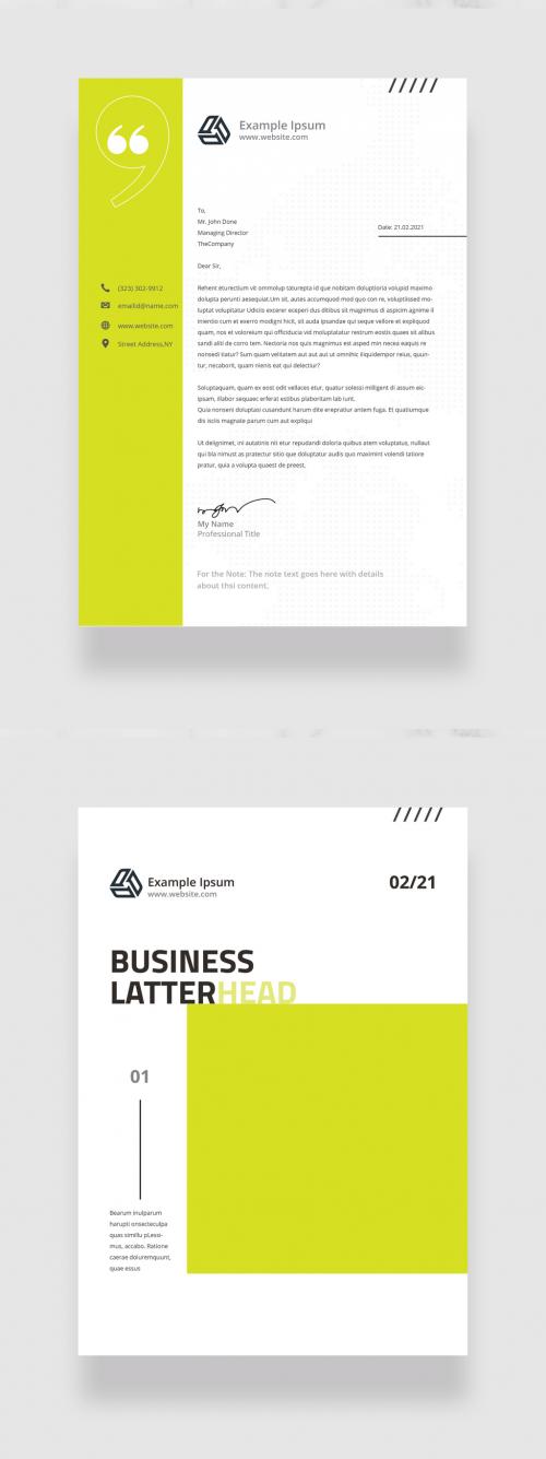 Adobe Stock - Letterhead Layout with Green Accents - 378395002
