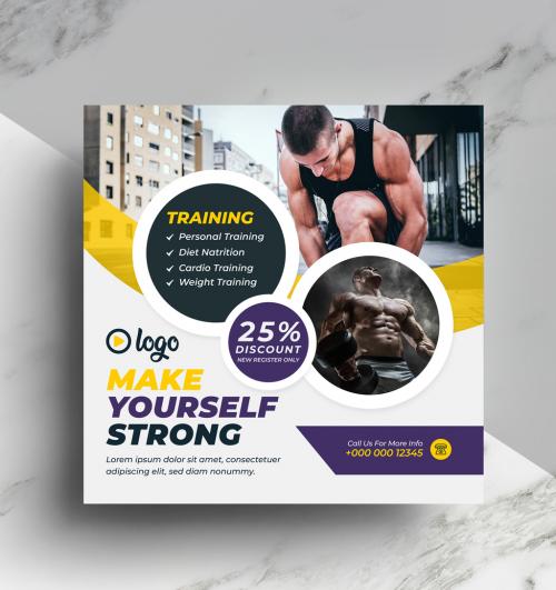 Adobe Stock - Gym and Fitness Training Social Media Posts - 378399632