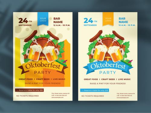 Adobe Stock - Oktoberfest Party Poster Layout - 378415824
