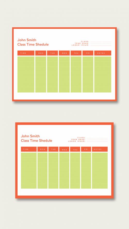 Adobe Stock - Green and Orange Class Planner Layout - 378610443