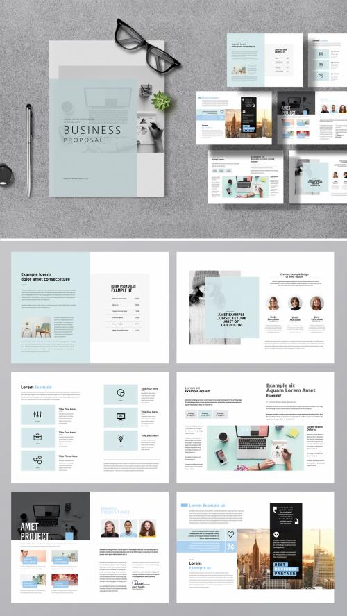 Adobe Stock - Creative Business Proposal Layout with Sky Blue Accent - 378631387
