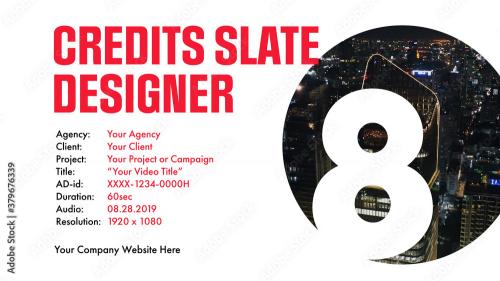 Adobe Stock - Credits Slate Designer Title Overlay - 379676339