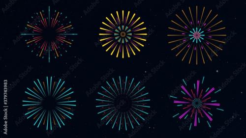 Adobe Stock - Vivid Colorful Fireworks Video Overlay - 379743983
