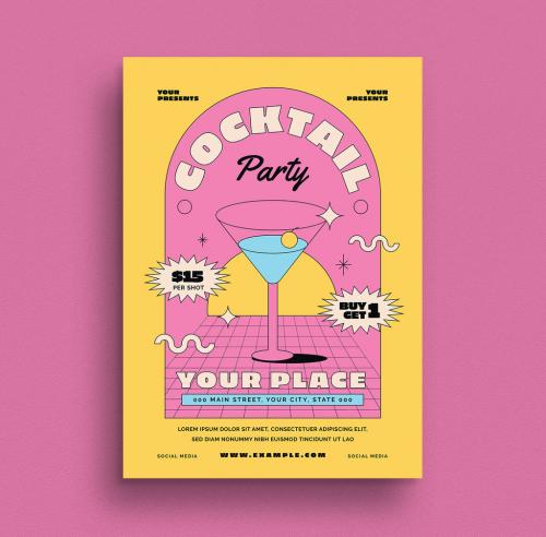 Adobe Stock - Cocktail Party Flyer Layout - 379957505