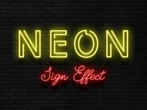Adobe Stock - Realistic Neon Sign Text Effect Mockup - 379984314