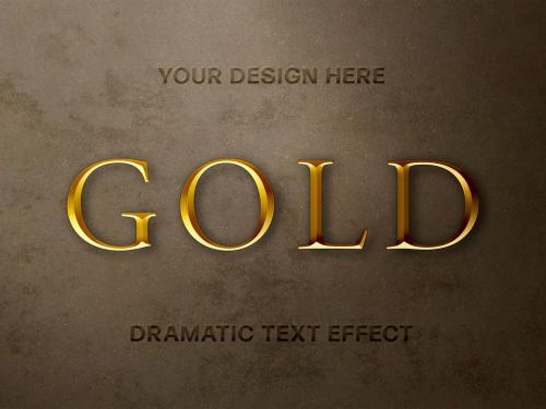 Adobe Stock - Regal Gold Text Effect Mockup - 380012943