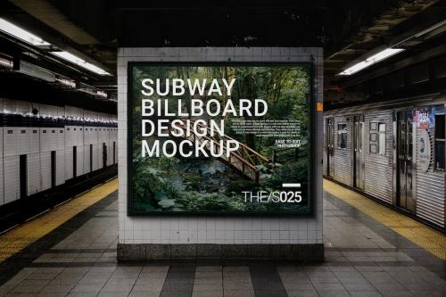 Subway MRT Billboard Mockup