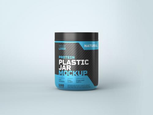Adobe Stock - Food Supplement Plastic Jar Mockup - 380392945