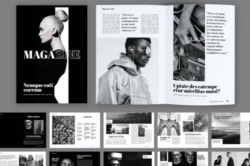Simple Black And White Multipurpose Magazine