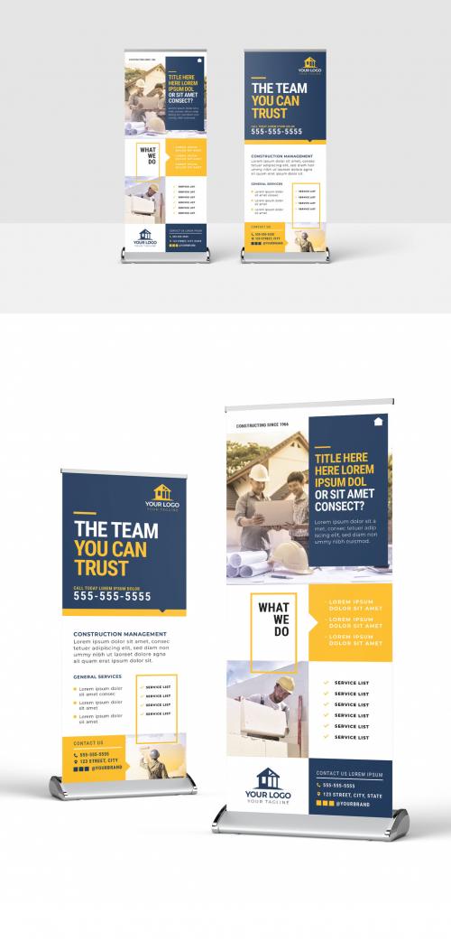 Adobe Stock - Roll Up Banner with Construction Theme - 381454421