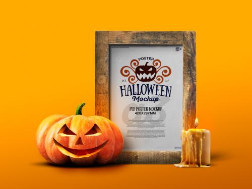 Adobe Stock - Halloween Mockup Rustic Poster - 381461567