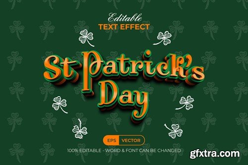 St Patrick\'s Day Text Effect 3D Curved Style 6W8N6LZ