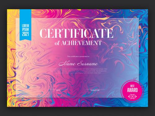 Adobe Stock - Modern Certificate Layout with Vivid Colors - 382180891