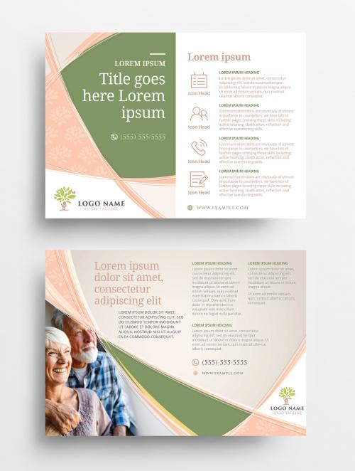 Adobe Stock - Charity Non Profit Flyer Layout with Soft Sweeping Lines - 382443241