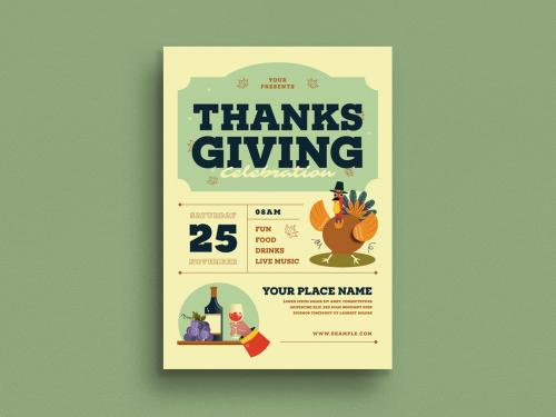 Adobe Stock - Thanksgiving Flyer Layout - 382461205