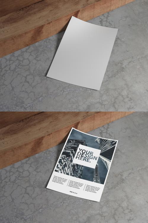 Adobe Stock - Paper Lying on Concrete Floor Mockup - 382486268