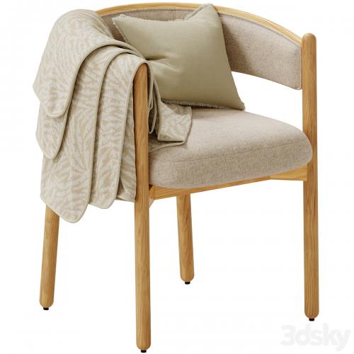 Dining chair in hevea and cotton, Natesse