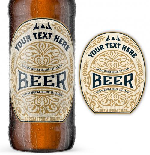 Adobe Stock - Vintage-Style Beer Label Layout - 383360362