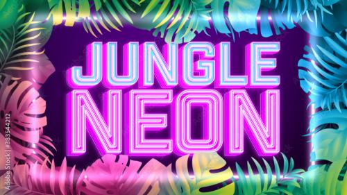Adobe Stock - Jungle Neon Glowing Lights Sign Titles - 383544212