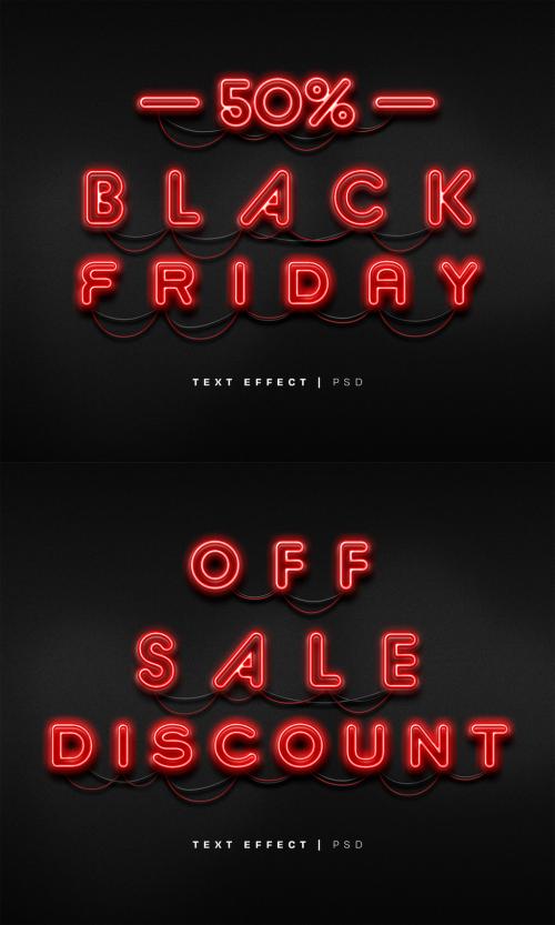 Adobe Stock - Black Friday Neon Text Effect Mockup - 383930639