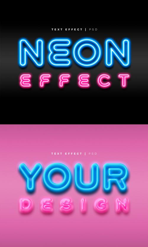 Adobe Stock - Neon Text Effect Mockup - 383931329