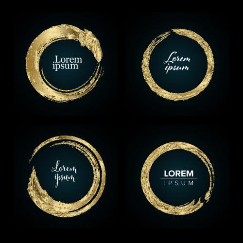 Adobe Stock - Set of Abstract Golden Rings - 384831591