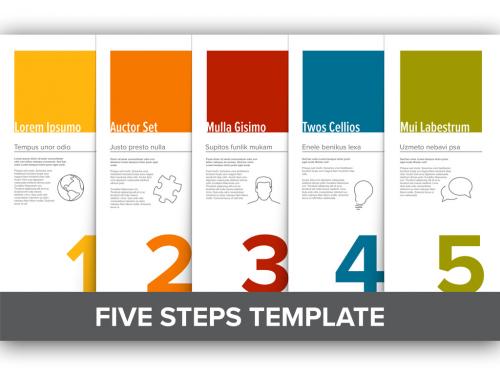 Adobe Stock - Five Simple Colorful Steps Process Infographic Layout - 384831749