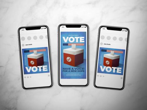 Adobe Stock - General Election Day Social Media Layouts - 385132733