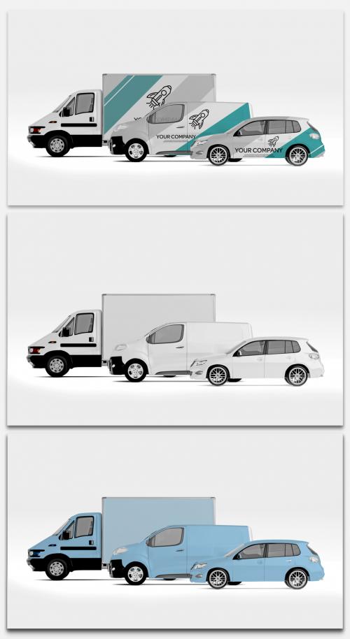 Adobe Stock - Series of Vehicles Mockup - 385143046