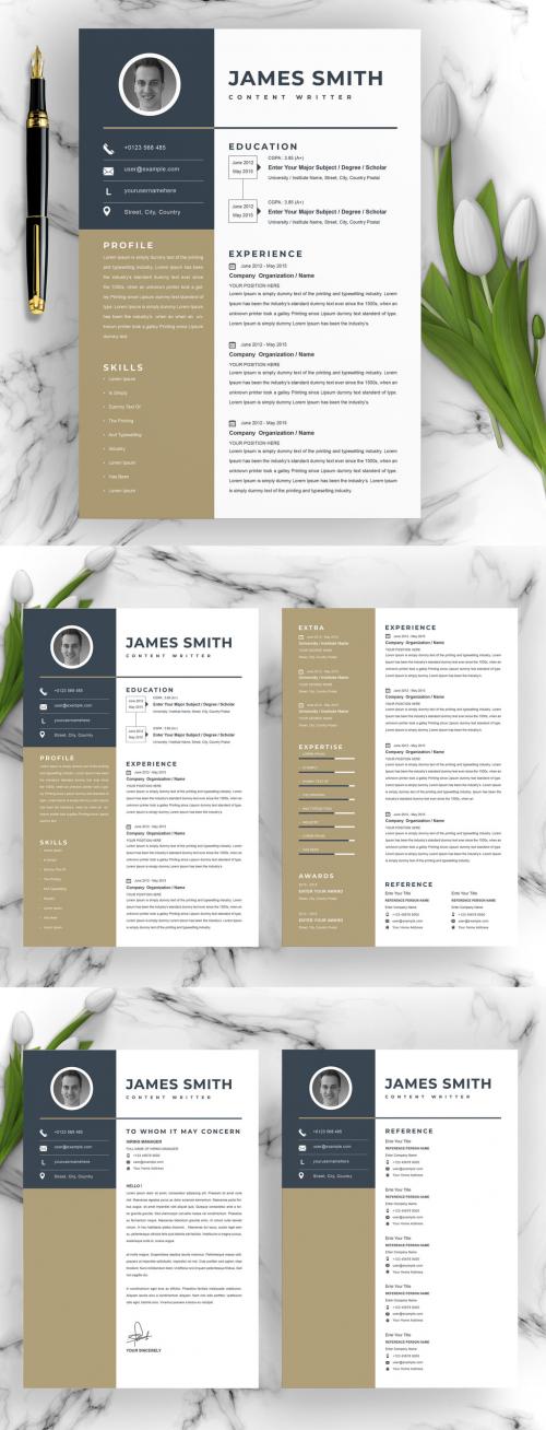 Adobe Stock - Professional Resume Template 100% Editable and Customisable - 385344117