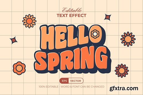 Hello Spring Text Effect Style 6XX4KBC