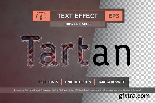Textile Tartan - Editable Text Effect, Font Style KVE9FLE