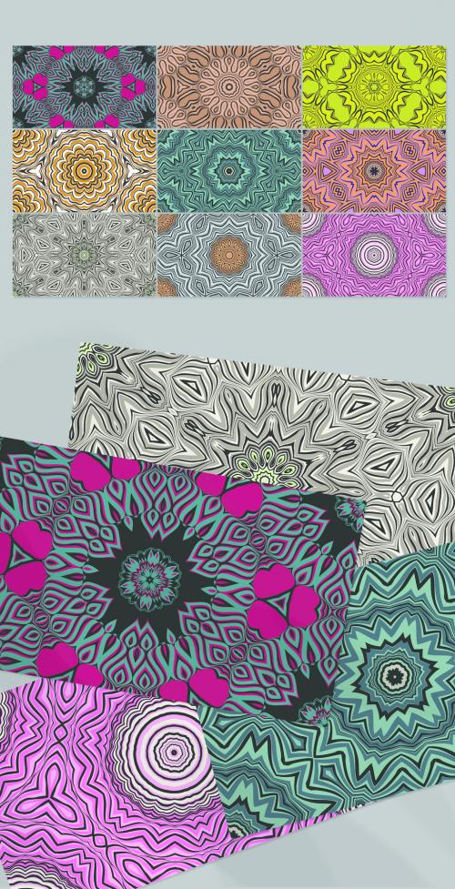Adobe Stock - Seamless Pattern Collection with Mandala Ethic Motif - 385586192