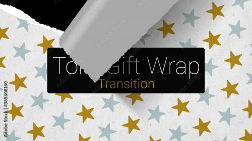 Adobe Stock - Torn Gift Wrap Paper Transition - 385608160