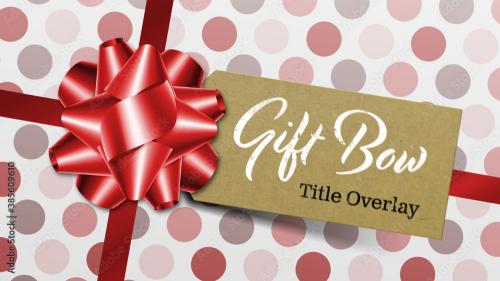 Adobe Stock - Gift Tag and Ribbon Bow Title - 385609610