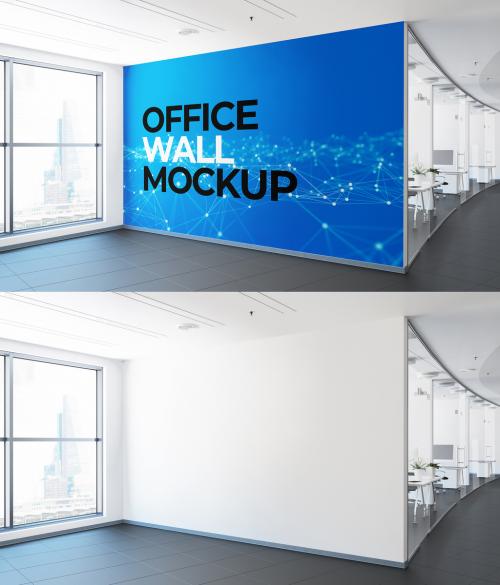 Adobe Stock - Office Wall Mural Mockup - 385830024