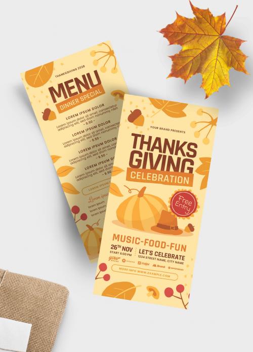 Adobe Stock - Thanksgiving Flyer Layout for Fall Events - 386453302