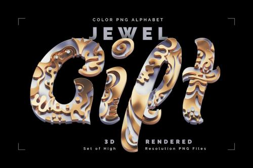 Jewel Gift PNG Alphabet