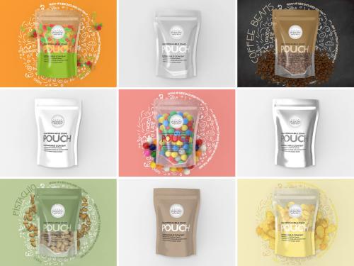 Adobe Stock - 500G Pouch Packaging Mockup with 3 Material Options - 388063592